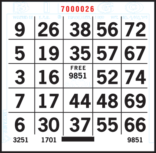 Quickie Bingo Paper