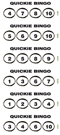 Quickie Bingo Paper